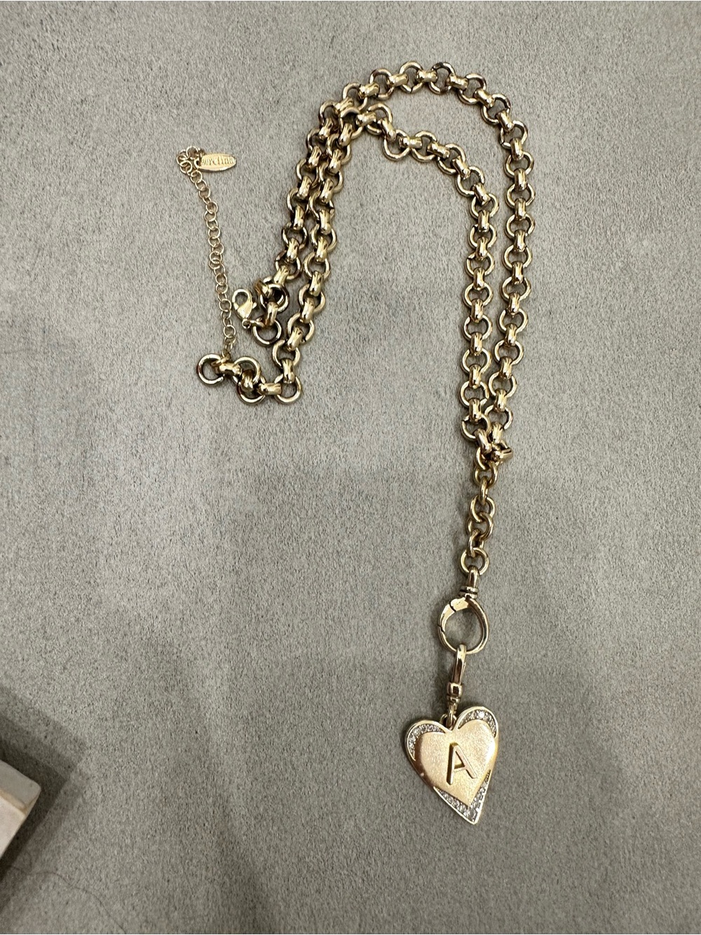 Anthropologie Gold Heart 'A' Initial Pendant Necklace